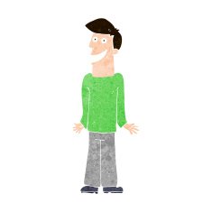 Cartoon Man Shrugging Shoulders N60
