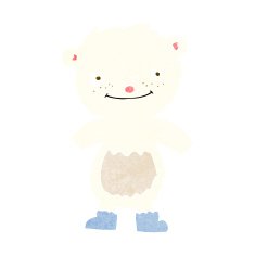 cartoon teddy polar bear wearing boots N3