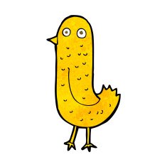 funny cartoon bird N154