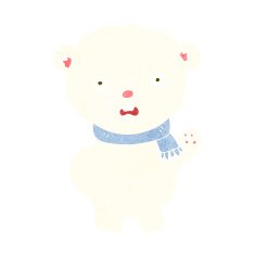 cartoon polar bear wearing scarf N5