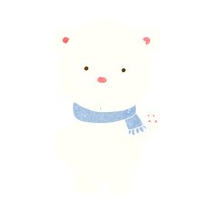 cartoon waving polar bear cub N27