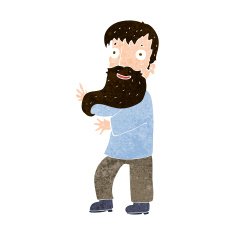 cartoon excited bearded man N9