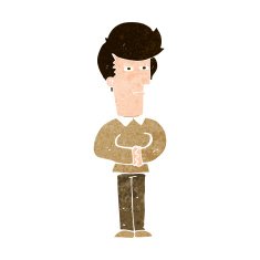 cartoon man narrowing his eyes N9