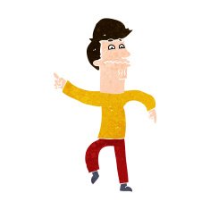 cartoon worried man pointing N26