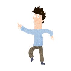 cartoon worried man pointing N27
