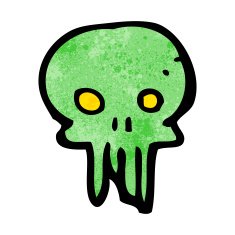 cartoon spooky skull symbol N20