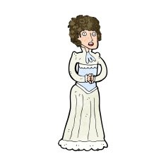 cartoon shocked victorian woman N9