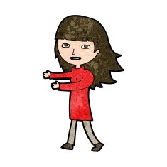cartoon happy girl N89