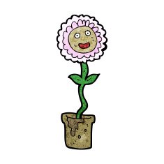 cartoon flower with face N25