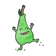 cartoon happy dancing pear N10