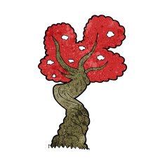 cartoon twisted old tree N5