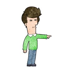 cartoon man blaming N9
