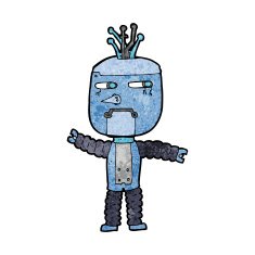 cartoon waving robot N18