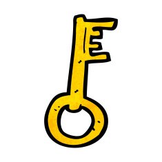 cartoon old key N9