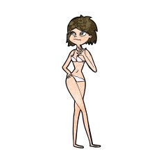 cartoon woman in bikini N49