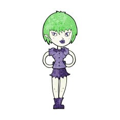 cartoon pretty vampire girl N27