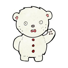 cartoon unhappy polar teddy bear N3