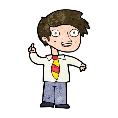 cartoon school boy with idea N29