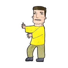 cartoon man gesturing N30