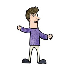 cartoon surprised man N132