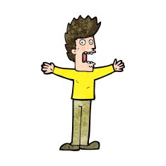 cartoon terrified man N231