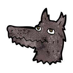 Cartoon Wolf Head N22