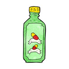 cartoon old bottle of pills N9