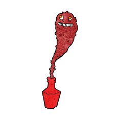 cartoon spooky ghost in bottle N9