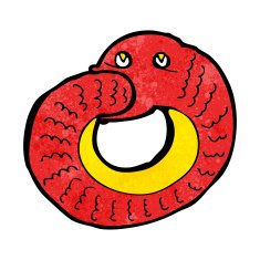 cartoon snake eating own tail N9