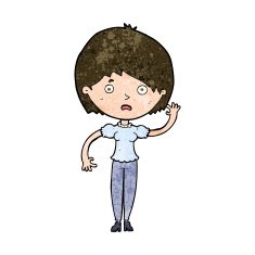 cartoon waving woman N123