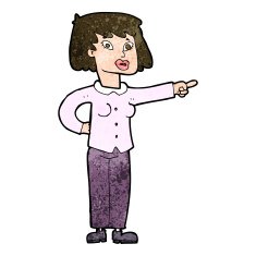 cartoon woman pointing N186