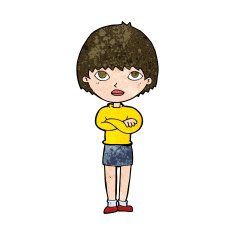 cartoon woman with crossed arms N42