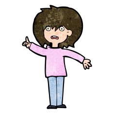 cartoon woman asking question N82