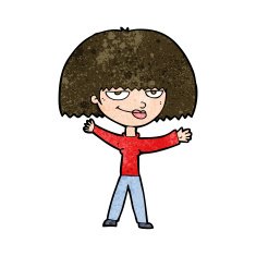 cartoon smug woman N16