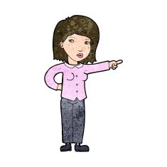 cartoon woman pointing N187