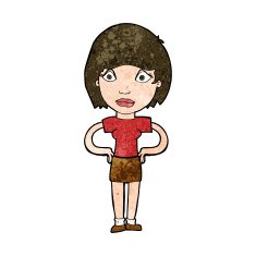 cartoon worried woman N70