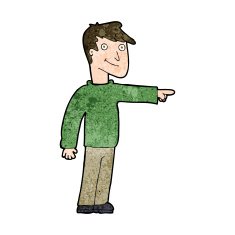 Cartoon Man Pointing N192