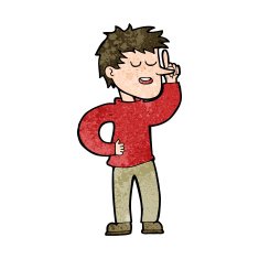 cartoon man with idea N141