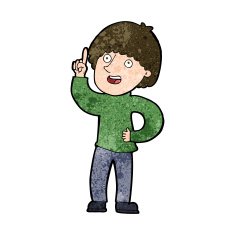 cartoon man with idea N143