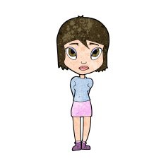 cartoon shy girl N9