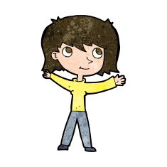 cartoon happy girl N90