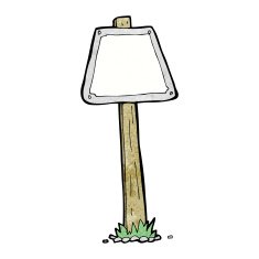 cartoon road sign N16