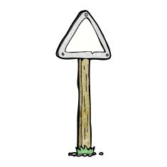 cartoon road sign N17