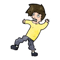 cartoon terrified man N232
