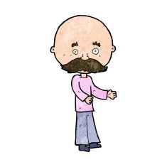 Cartoon Man With Mustache N96