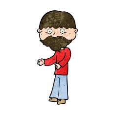 cartoon happy bearded man N9