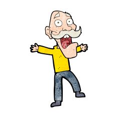 cartoon shocked old man N28