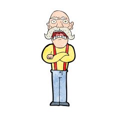 cartoon shocked old man N29