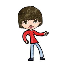 cartoon woman pointing N188