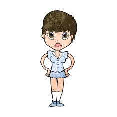 cartoon annoyed girl N21